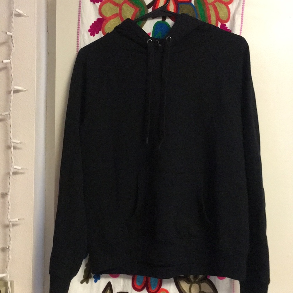 Plain black hoodie